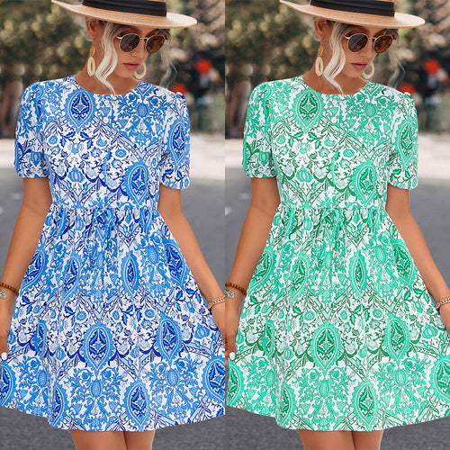 Damen A-Linien Kleid mit floralem Muster und lässigem Schnitt R&B