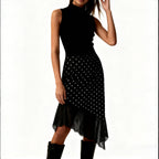 Damen Satinrock mit Spitze und asymmetrischem Saum R&B
