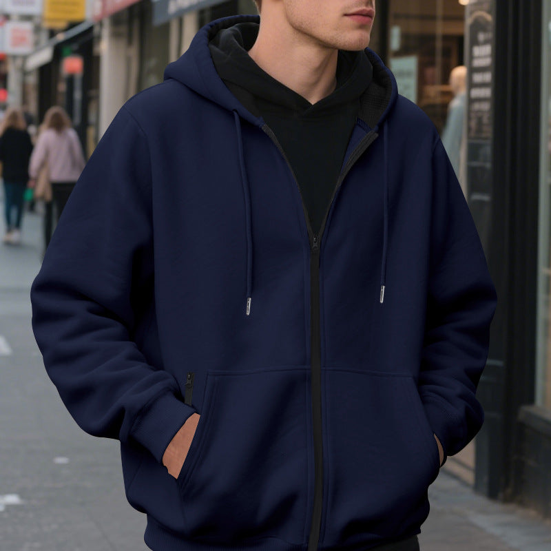 Herren Zip-Hoodie mit praktischen Taschen und atmungsaktiver Fleece-Innenausstattung R&B