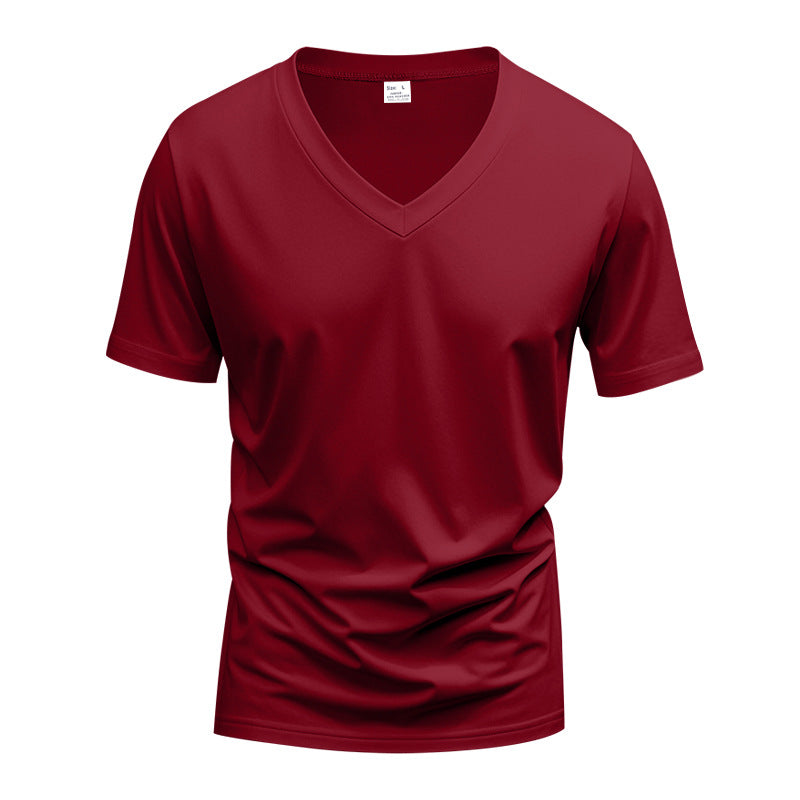 Herren nan V-Ausschnitt Funktionsshirt aus leichtem Interlock mit figurnahem Schnitt R&B