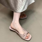 Damen elegante Slingback-Sandalen mit verspieltem Schleifen-Detail EB