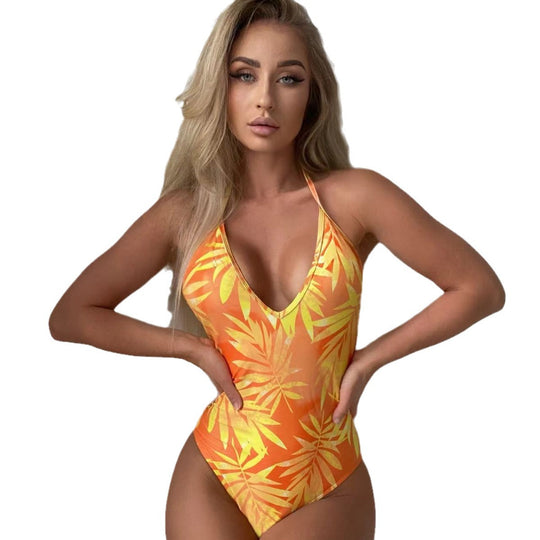 Damen Einteiliger Badeanzug mit floralem Muster R&B
