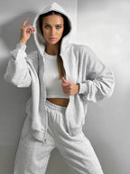 Damen Sportliches Oversized Sweatshirt und Jogginghose Set R&B