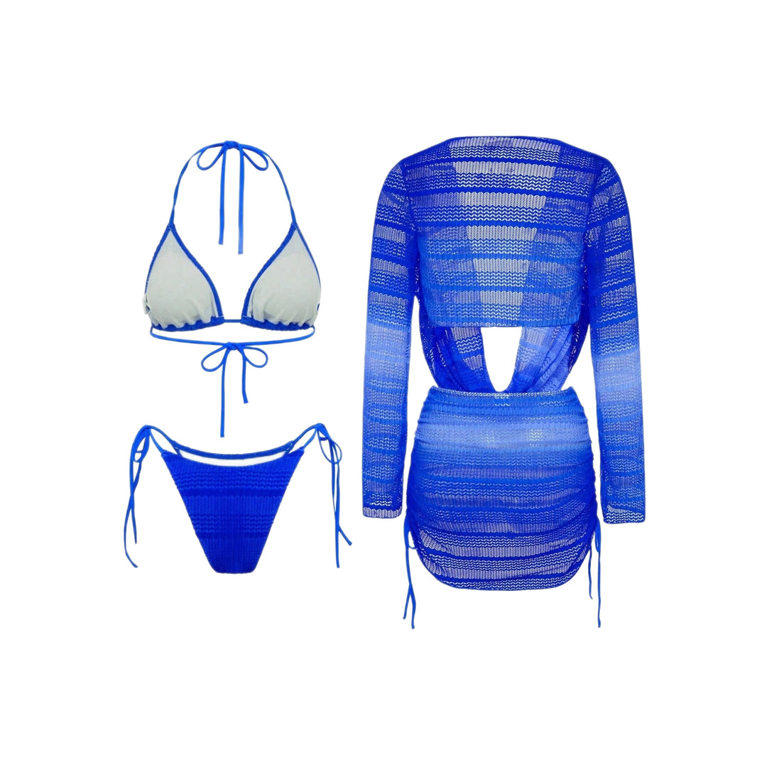 Damen Modischer Wickelpullover mit tiefem Ausschnitt R&B