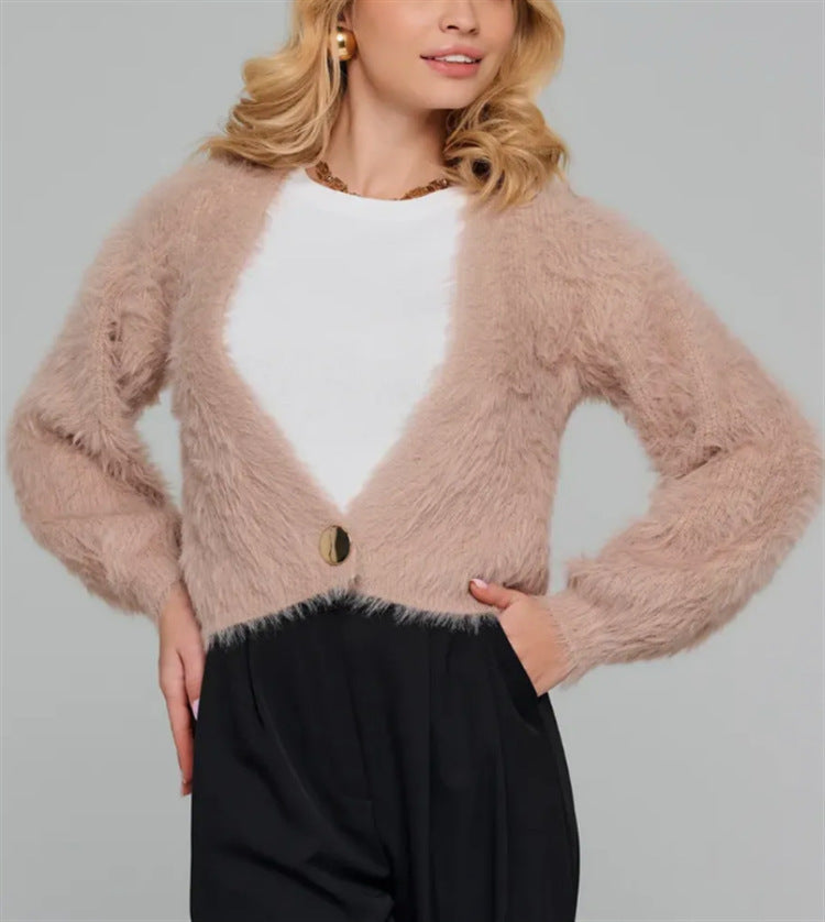 Strickjacke Damen flauschig oversized aus weichem Material
