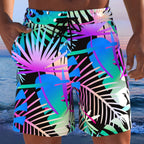 Herren Badeshorts mit animalischem Muster und elastischem Bund