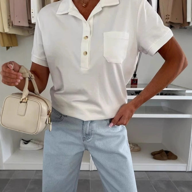 Damen Poloshirt mit Knopfleiste und Brusttasche R&B