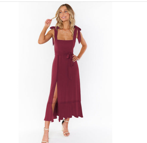 Damen Sommerliches Maxikleid mit eleganter Schleifenverzierung R&B