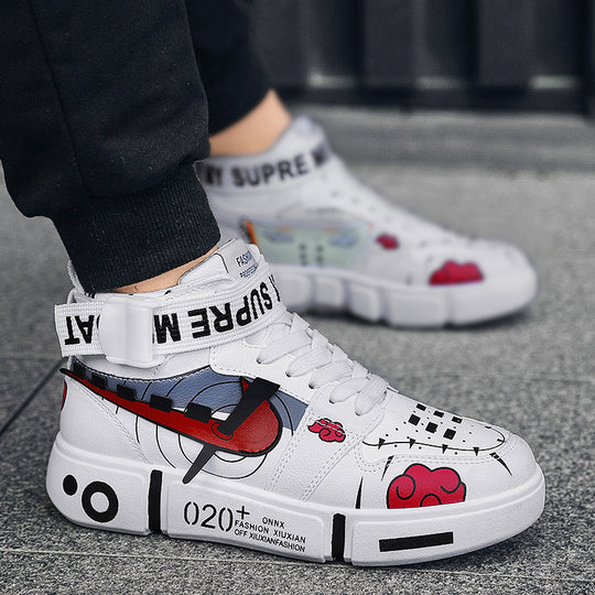Damen Sportliche High-Top Sneakers mit farbenfrohem Grafikdesign R&B
