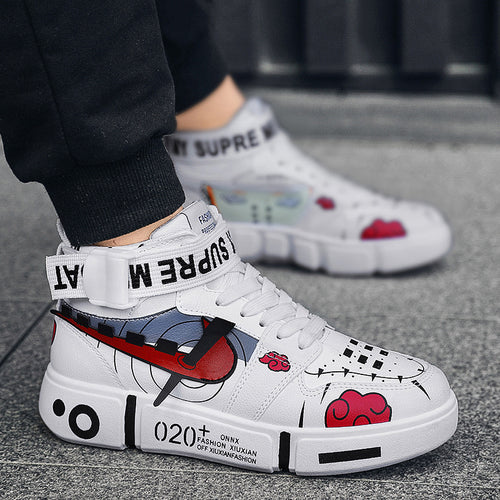 Damen Sportliche High-Top Sneakers mit farbenfrohem Grafikdesign R&B