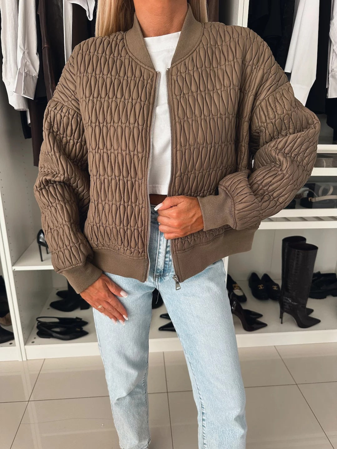 Damen Steppjacke mit komfortabler Passform und elastischen Bündchen R&B