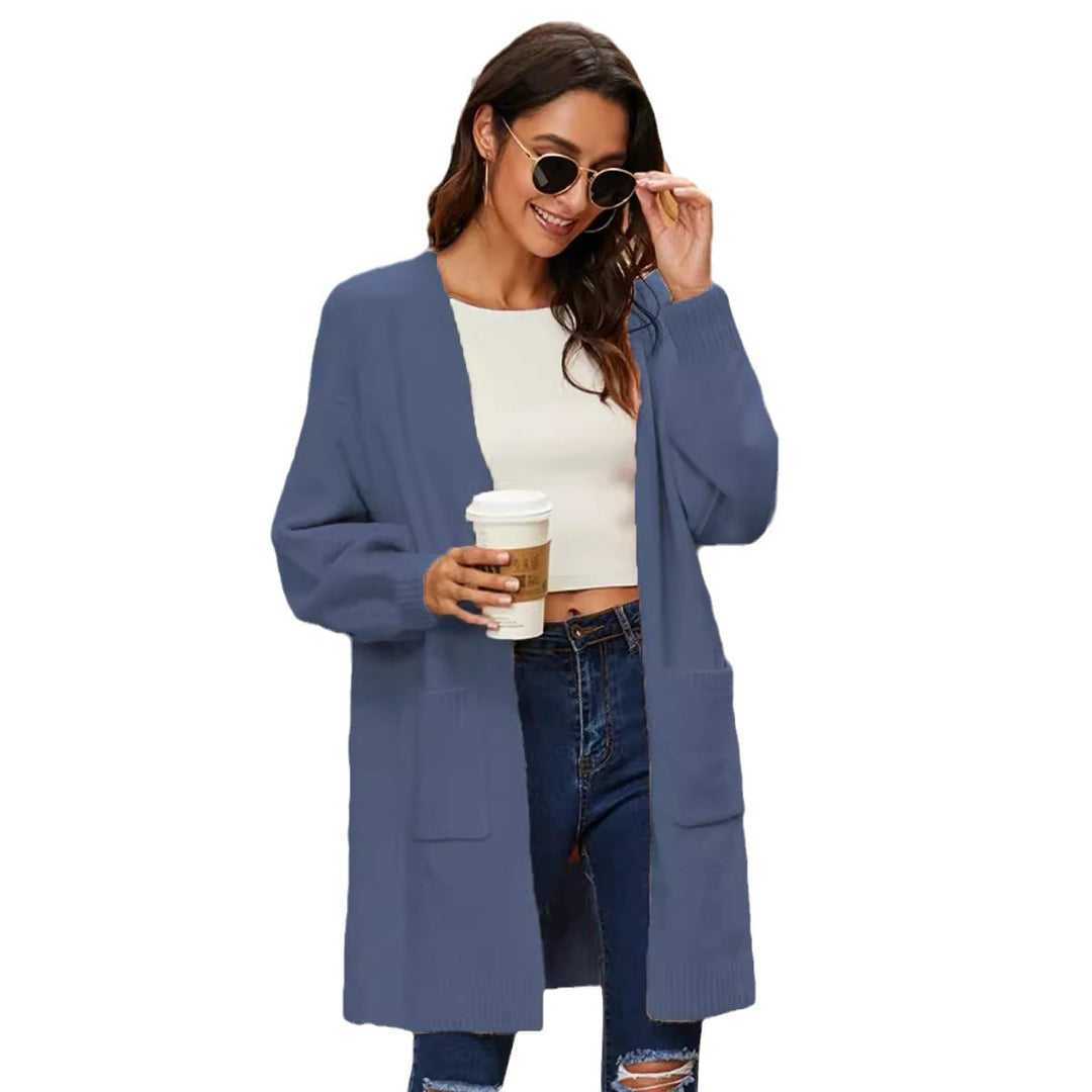 Damen Strickmantel mit bequemen, oversized Ärmeln und praktischen Taschen R&B