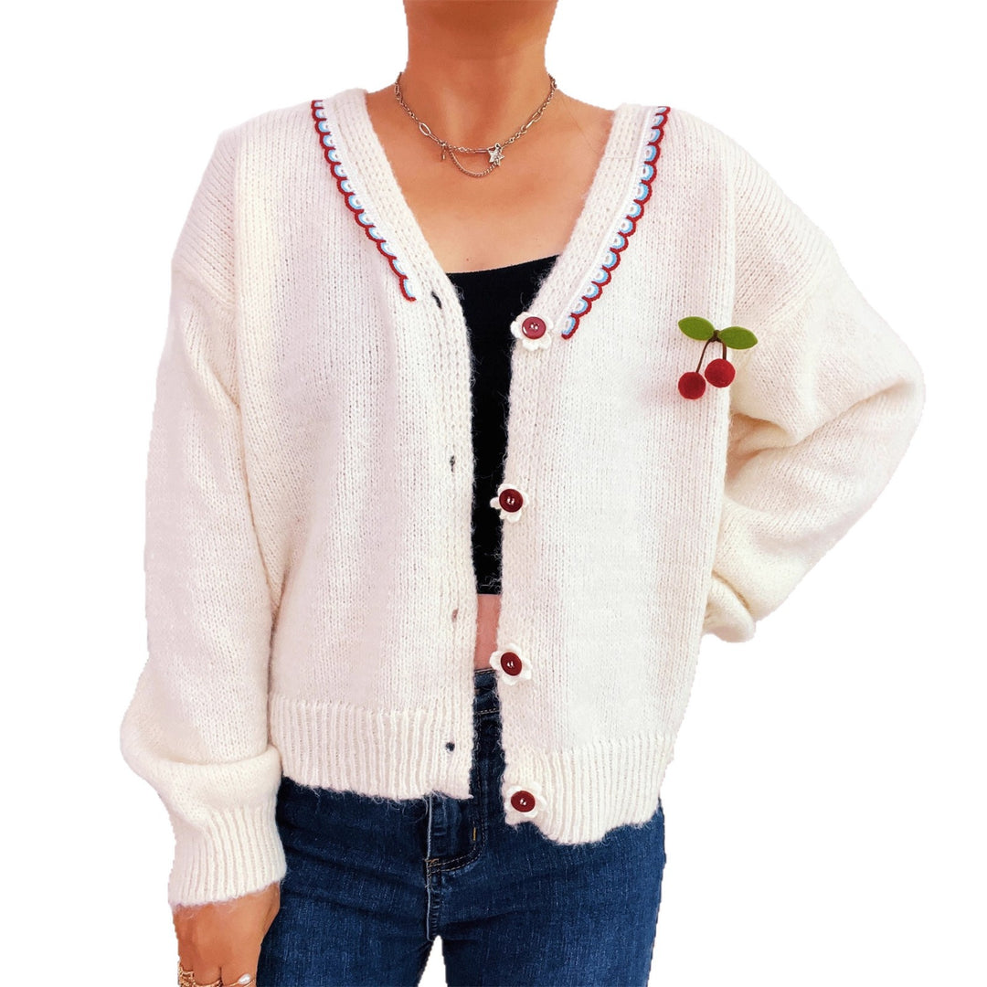 Damen verspielte Strickjacke mit buntem Knopfdesign und hohem Komfort R&B