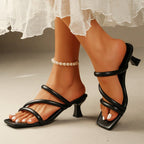 Damen Absatzsandalen mit verspieltem Riemendesign und elegantem Blockabsatz R&B