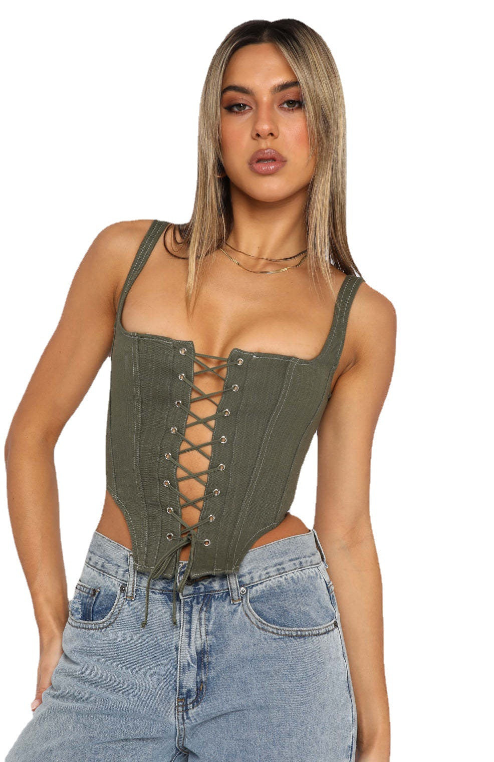 Damen Corsagenoberteil mit Schnürung und femininer Silhouette R&B
