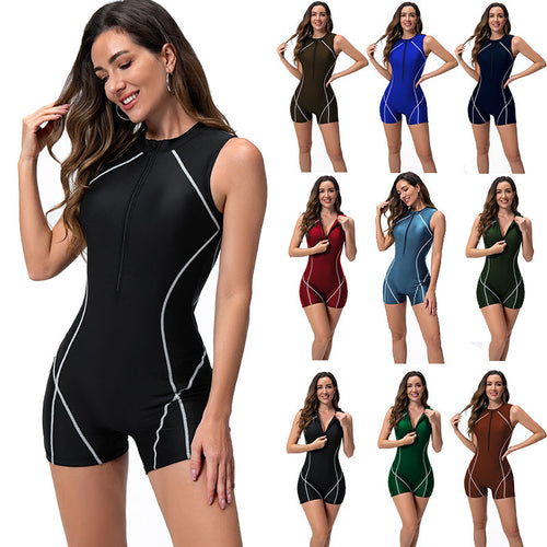 Damen Sportlicher Badeanzug mit hohen Beinausschnitten R&B
