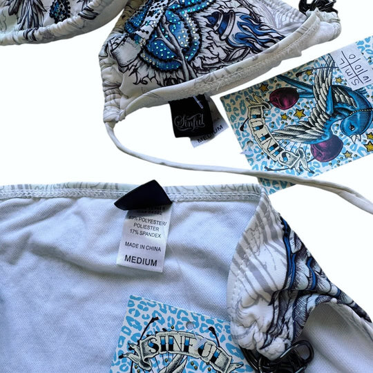 Damen Triangel-Bikini mit aufwändigem Grafikdesign und modischen Details R&B