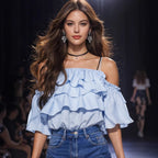 Damen Bluse mit Volants R&B