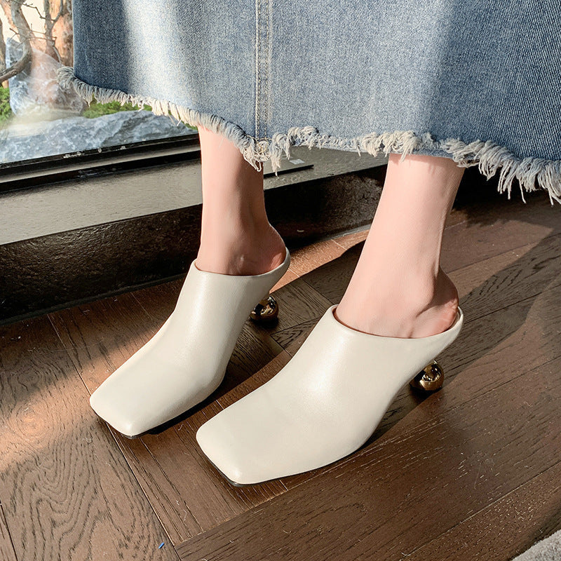 Damen Elegante Mules mit modischem Kugelabsatz R&B