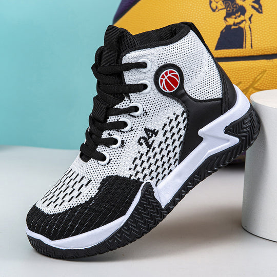 Damen Hochschnürbare Basketball-Sneaker mit atmungsaktiver Obermaterialstruktur R&B