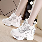 Damen Hochwertige Plateau-Sneaker mit atmungsaktivem Mesh-Obermaterial R&B