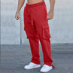 Herren entspannte Cargo-Hose mit praktischem Taschen-Design und elastischem Bund R&B