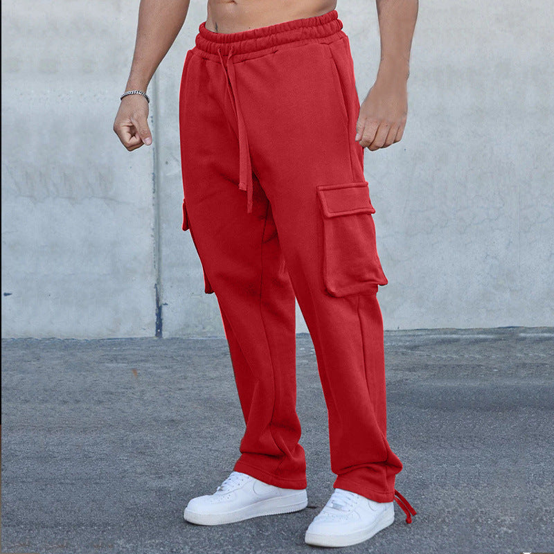 Herren entspannte Cargo-Hose mit praktischem Taschen-Design und elastischem Bund R&B