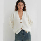 Damen lässige Strickjacke mit praktischen Knopfdetails und OHNE Einschränkung R&B
