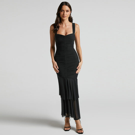 Damen Elegantes und figurbetontes Abendkleid mit Rüschendetails R&B