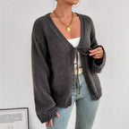 Damen gemütlicher Strickcardigan mit modernem BindR&Band R&B