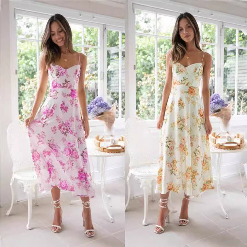 Damen Maxikleid mit zartem Blumenprint und modernem Schnitt R&B
