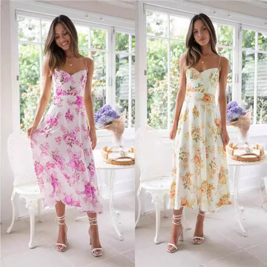 Damen Maxikleid mit zartem Blumenprint und modernem Schnitt R&B
