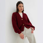 Damen lässige Strickjacke mit praktischen Knopfdetails und OHNE Einschränkung R&B