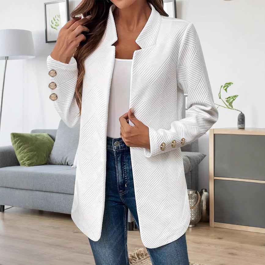 Damen Moderne Blazerjacke mit strukturiertem Design und eleganten Knopfdetails R&B