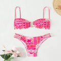 Damen Bandeau-Bikini mit floralem Muster und eleganten Details R&B