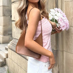 Damen Top mit Rüschendetails und figurbetontem Schnitt R&B