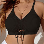 Damen Crop-Top Bikinioberteil mit dekorativen Rüschen und verstellbaren Trägersystemen R&B