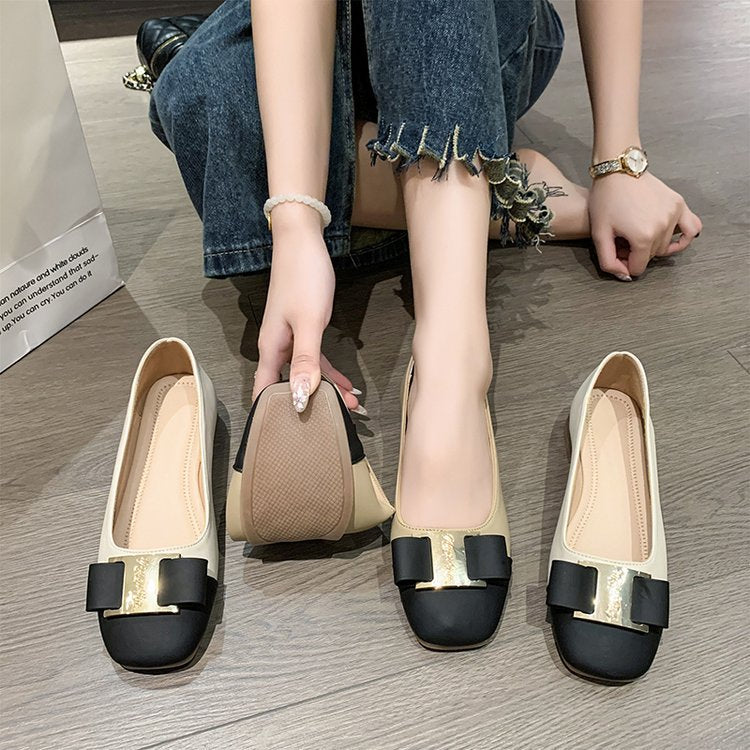 Damen elegante Ballerinas mit modischem Schleifenakzent
