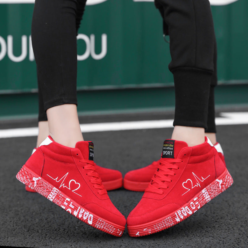 Damen Modische High-Top Sneakers mit einzigartigem Druckdesign