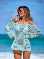 Damen luftiger Häkel-Strandpullover R&B