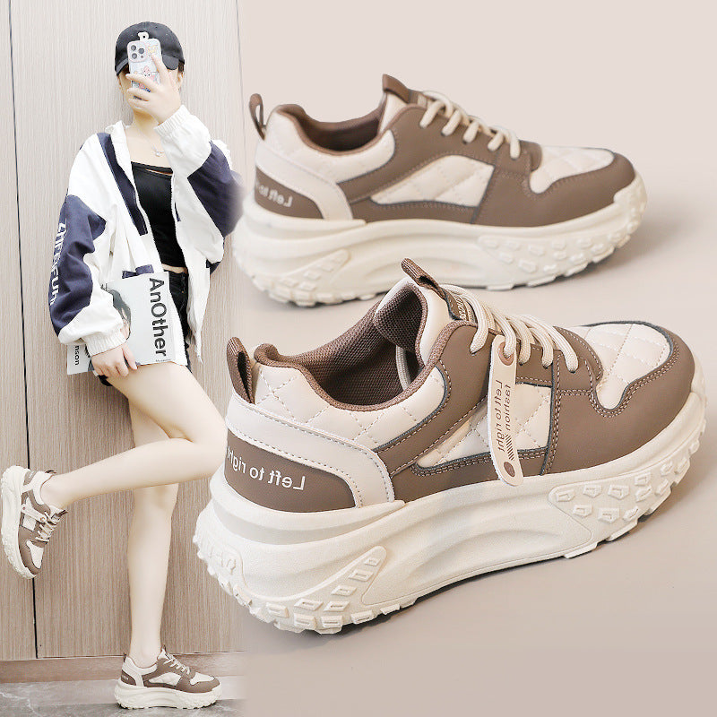 Damen modische Chunky Sneakers mit strapazierfähigem Obermaterial und bequemer Dämpfung R&B