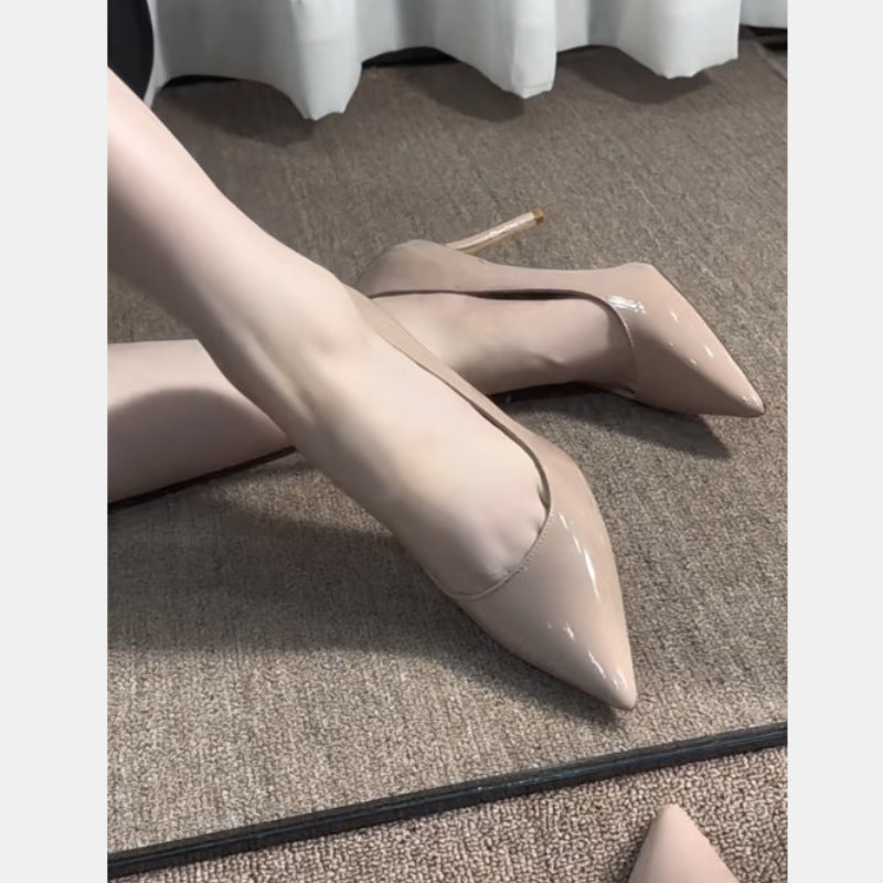 Damen spitze High Heel Pumps aus glänzendem Lackleder R&B