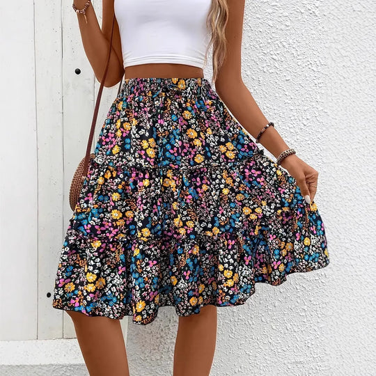 Damen Verspieltes Crop-Top und Maxirock Set R&B