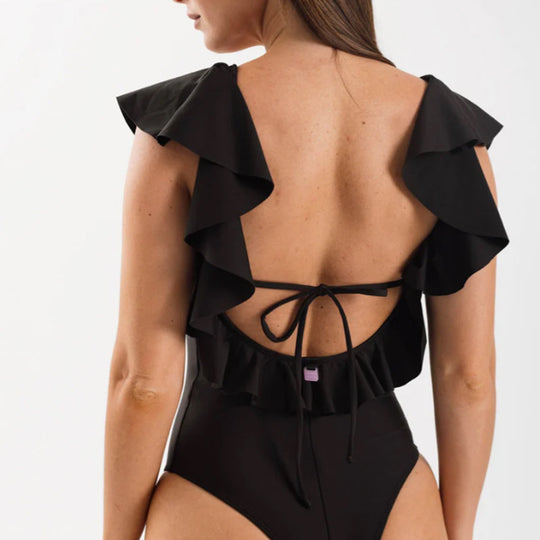Damen eleganter Rüschen-Badeanzug R&B