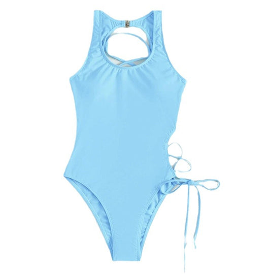 Damen Einteiler Badeanzug mit raffiniertem Rückendesign R&B