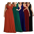 Damen Maxikleid mit eleganter A-Linie und tiefem V-Ausschnitt
