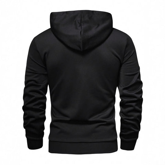 Herren Hoodie mit innovativem Kragen und praktischer Taschenlösung R&B