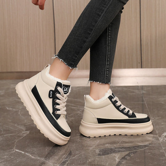 Damen warme und bequeme Sneakers mit flauschigem Innenfutter R&B