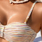Damen Bandeau-Bikini mit modischer Raffung und dekorativen Details R&B