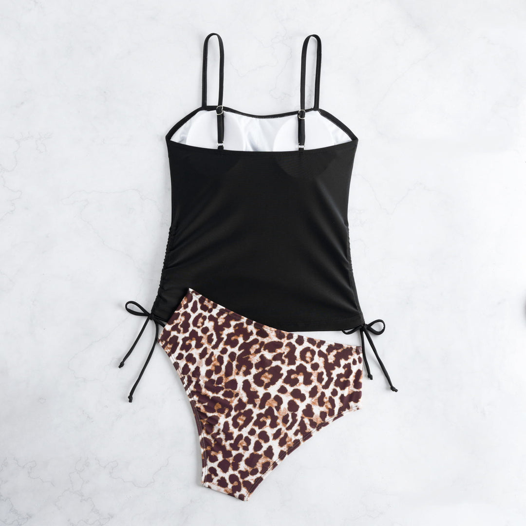 Damen Tankini mit modischen Raffungselementen und trendiger Tierdruckhose R&B